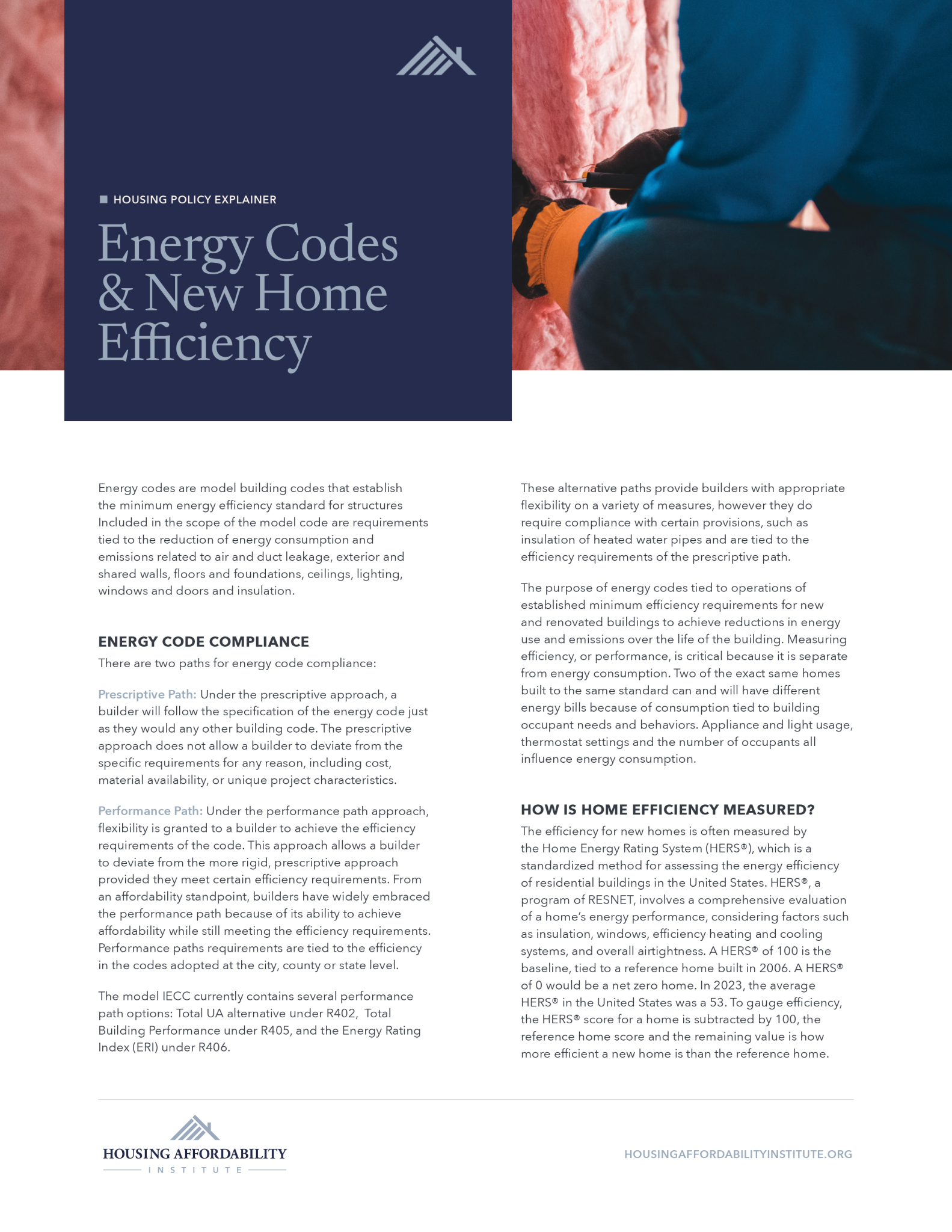 Energy Code Paper Energy Codes and New Home Efficiency - Housing Affordability Institute